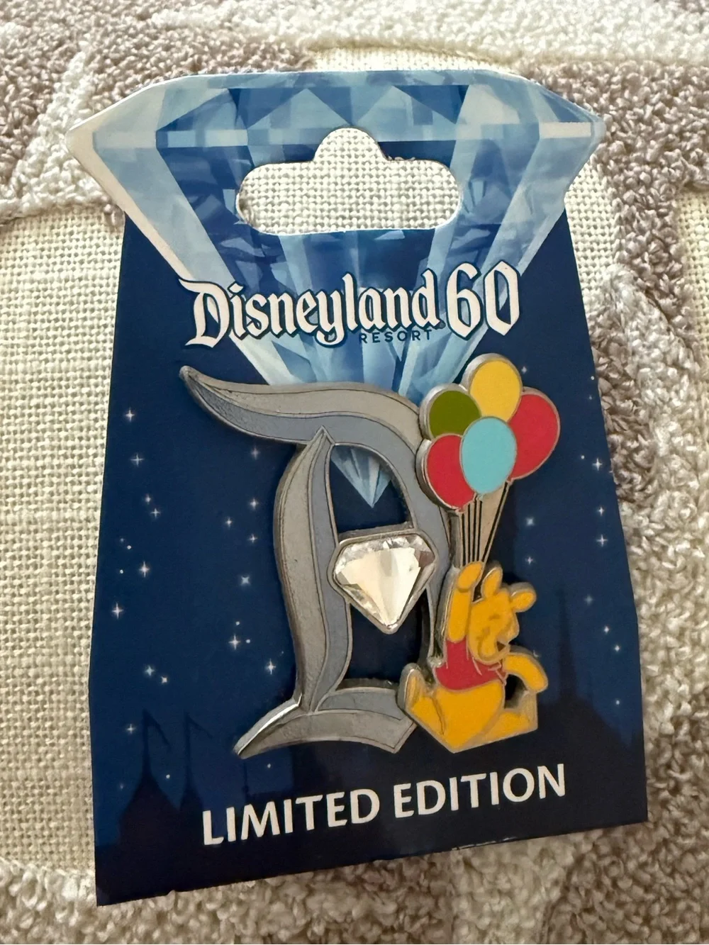 Disney Parks Pin Trading Pooh D Diamond Decades LE 3000 Disneyland 60th